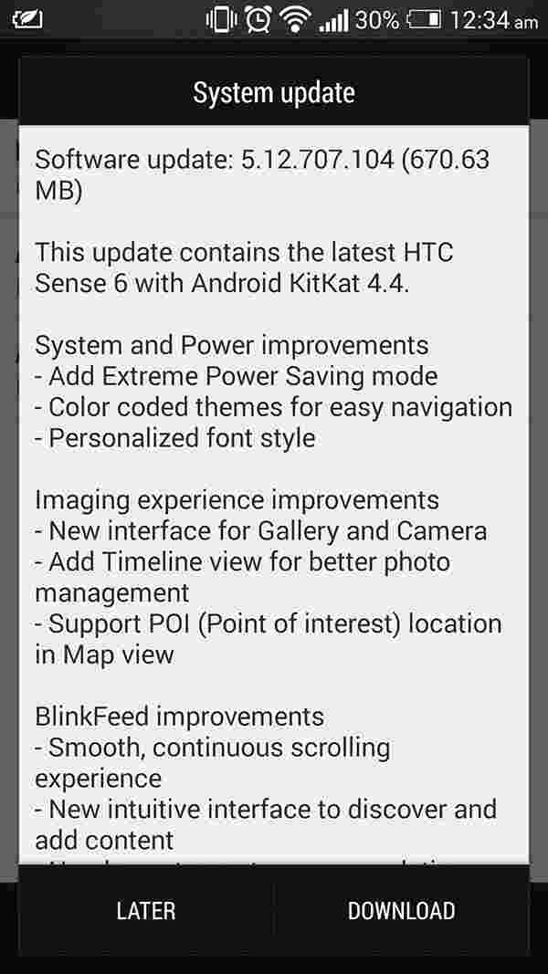 Sense 6更新开始为HTC One M7推出