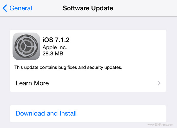 Apple发布iOS 7.1.2和OS x 10.9.4更新
