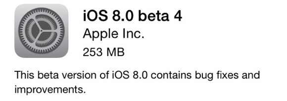iOS 8 Beta 4现在可用于开发人员