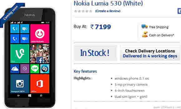 诺基亚Lumia 530在印度推出120美元