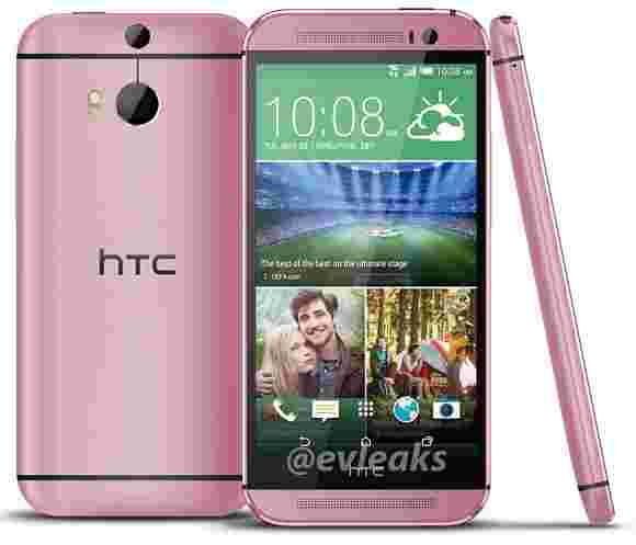 HTC一（m8）粉红色版本，前方发布