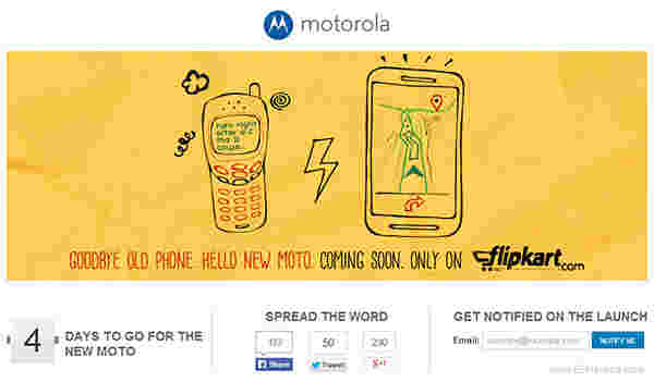 Flipkart Teass即将到来的Moto E，将于5月14日销售