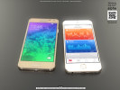 甜蜜的3D模型将iphone 6放在三星Galaxy Alpha旁边
