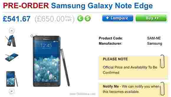 三星Galaxy Note Edge在英国定价