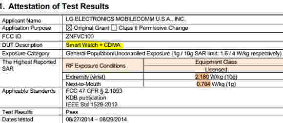 LG smartwatch与sim slot朝向Verizon