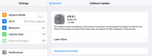 iOS 8.1现在推出，准备下载并安装