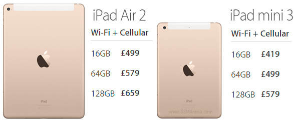 三英国将携带新的iPad Air 2和iPad Mini 3