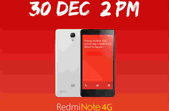 小米Redmi Note 4G在12月30日在印度出售