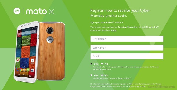 摩托罗拉英国网络星期一交易£100 off Moto x 2014 Edition