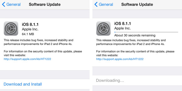 IOS 8.1.1现已推出，为iPhone 4s和iPad 2修复了