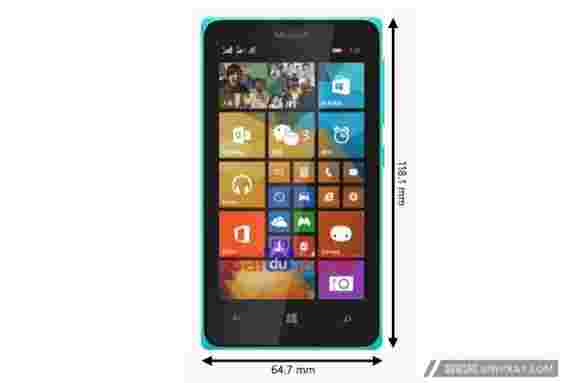 微软Lumia 435的图像和规格使圆形