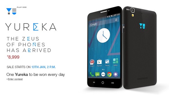 明天在亚马逊出售10,000 yureka yu智能手机
