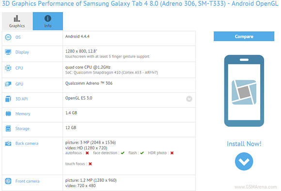 三星Galaxy Tab 4 8.0获得了64位版本