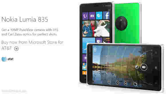 Microsoft在其网站上列出Lumia 835，可能是一个错字