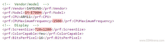 三星E700信息显示720p屏幕，1.5GHz处理器