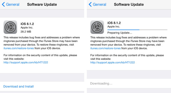Apple发布IOS 8.1.2，地址铃声问题