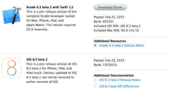 Apple现在正在将IOS 8.3 Beta 2播种给开发人员