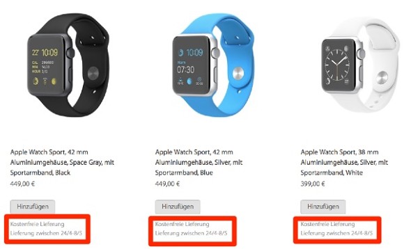 苹果手表可能会截至5月份的一些买家