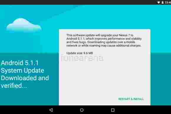 Nexus 7（Wi-Fi）获取Android 5.1.1棒棒糖更新