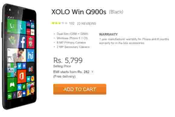 XOLO WIN Q900获得价格削减，现在可提供超过100美元