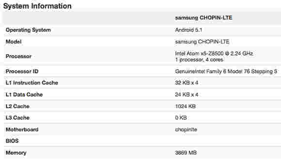三星平板电脑与英特尔原子X5芯片，4GB RAM发现