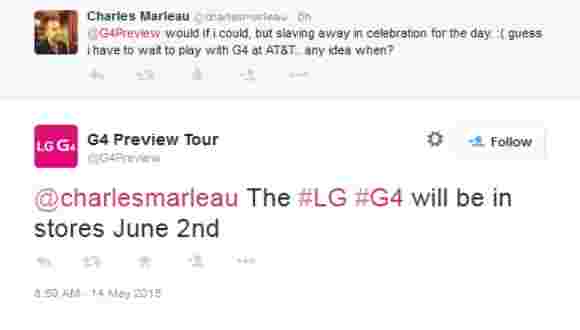 LG G4据说6月2日的T-Mobile降落