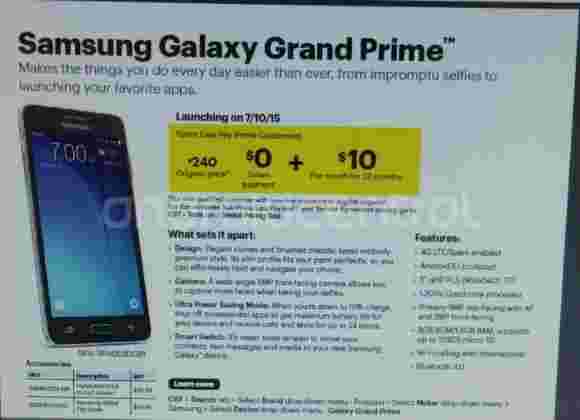 Sprint于7月10日出售三星Galaxy Grand Prime