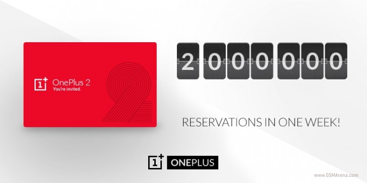 一周后，oneplus 2通过了200万邀请请求