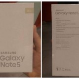 Galaxy Note 5及其零售箱在野外拍摄