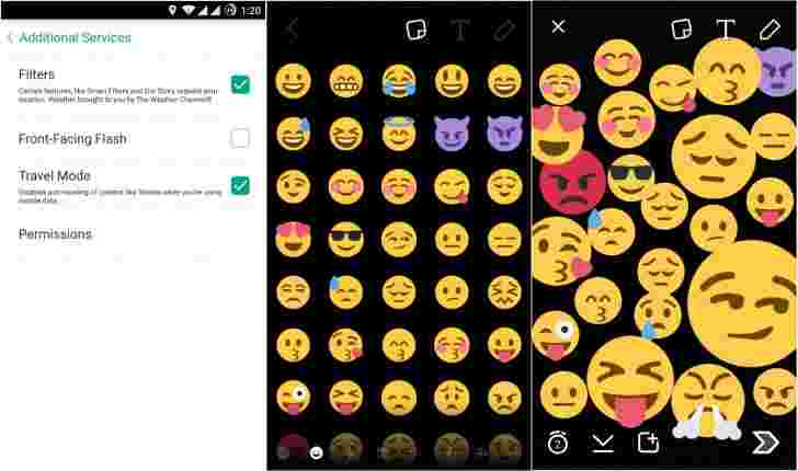 Snapchat更新带来数据保护模式，EMOJIS