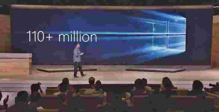 现在的1.1亿设备运行Windows 10