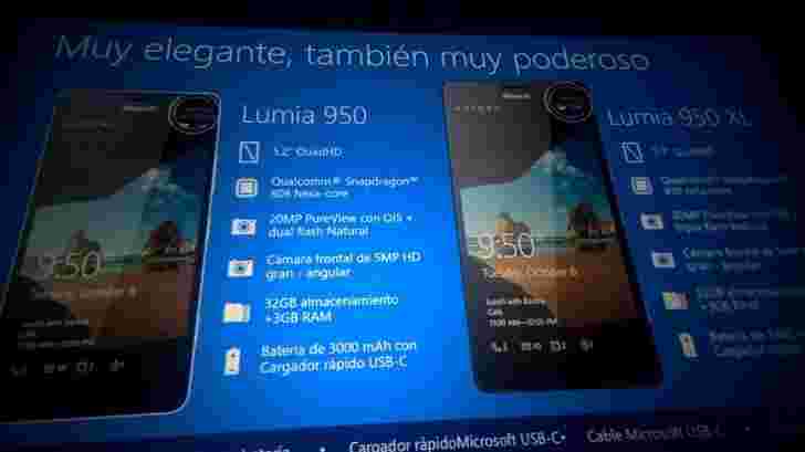 Microsoft Lumia 950，Lumia 950 XL和Lumia 550在泄漏的幻灯片中完全详细说明