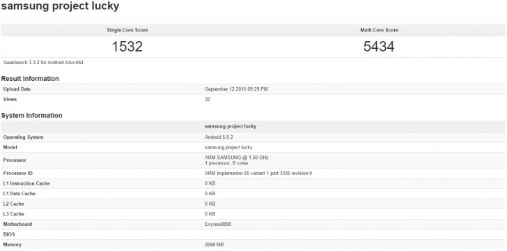 三星'Project Lucky'击中Geekbench，一个3GB Galaxy S7？