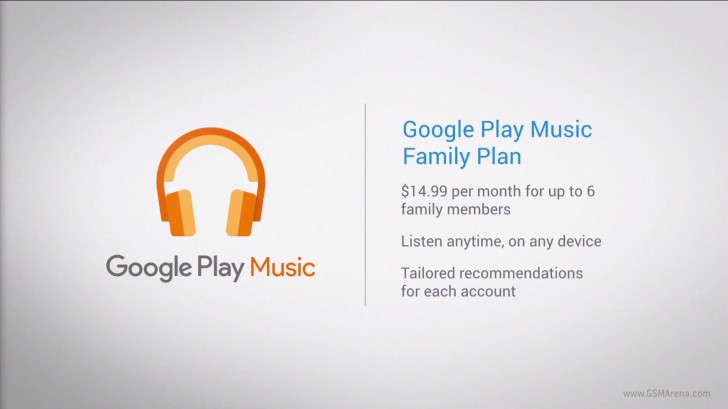 Google Play音乐所有访问家庭计划每月14.99美元成为官方