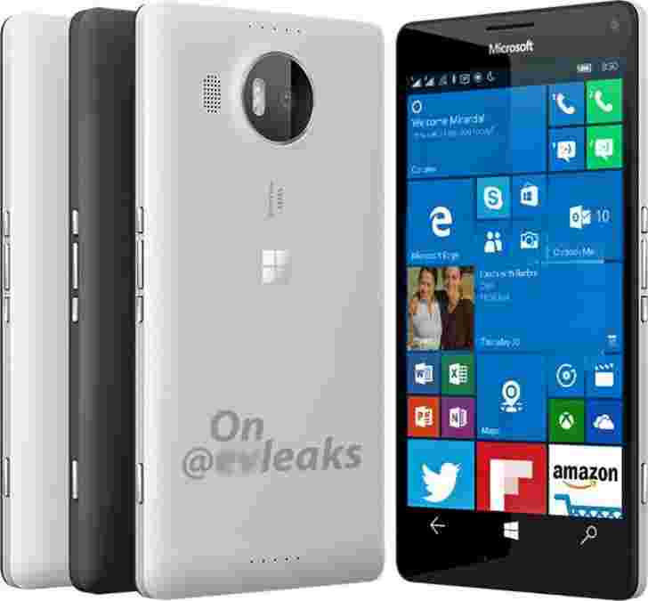 泄露的微软Lumia 950 XL渲染显示白色的旗舰