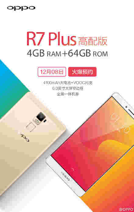 OPPO R7加上4GB / 64GB Variant宣布，可用于预购