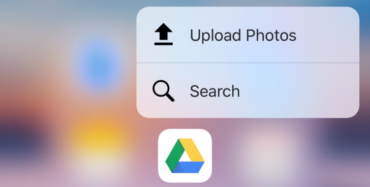 iOS的Google Drive现在支持3D触摸