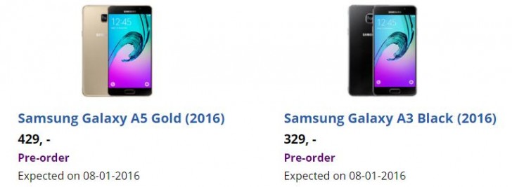 Galaxy A3和A5发布日期由荷兰在线零售商出口