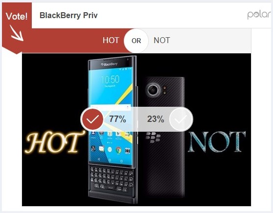 每周民意调查结果 -  BlackBerry Priv获取来自粉丝的点头