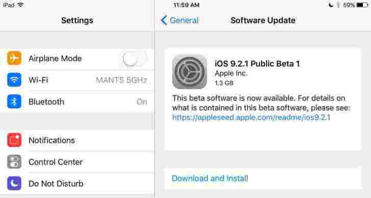 Apple Outs IOS 9.2.1公共Beta 1