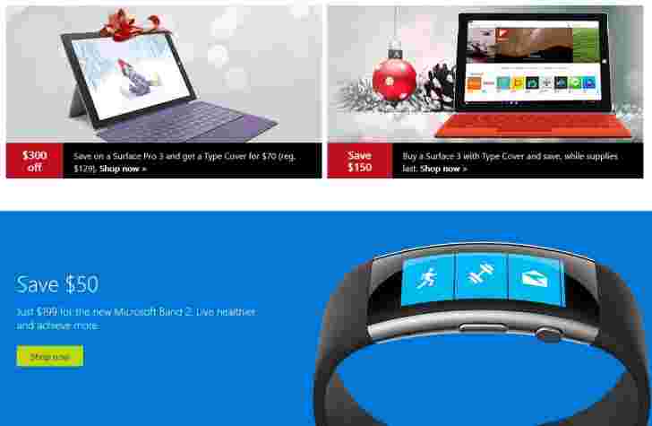 使用Microsoft Store的周末折扣，获取Surface Pro 3或Microsoft Band 2