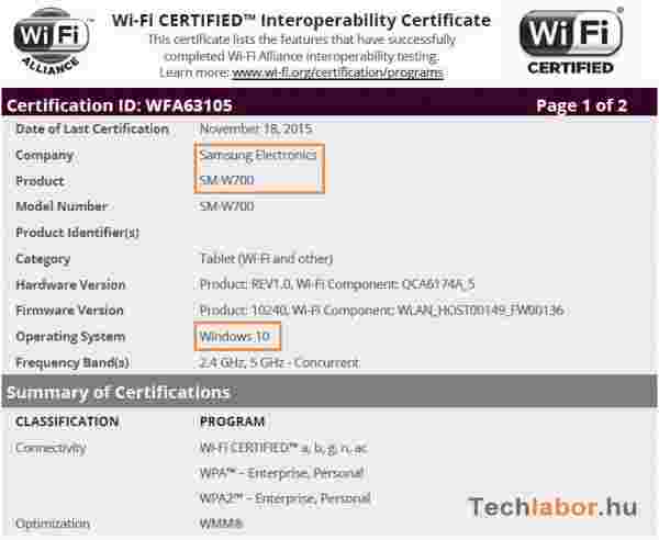 现在12英寸三星Windows 10平板电脑获得Wi-Fi和蓝牙认证