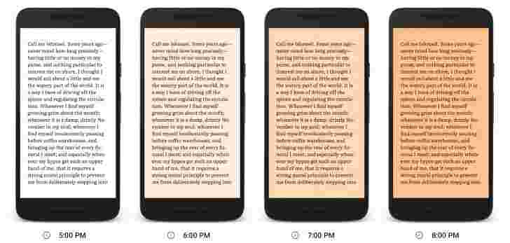 Google Play Books推出夜间灯光功能