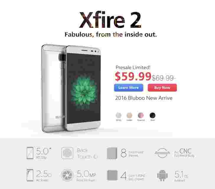 Bluboo Xfire 2配有金属机身和指纹读卡器，60美元