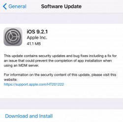 Apple现在将iOS 9.2.1推送给所有支持的设备