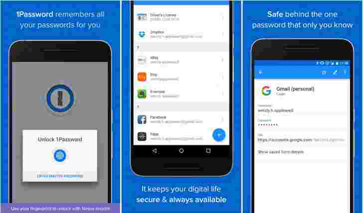 1Password for Android获取材料设计和指纹解锁
