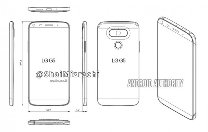泄漏的LG G5图显示了新的设计，侧面的音量按钮