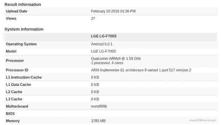 LG G5访问GeekBench包装Snapdragon 820和4GB的RAM