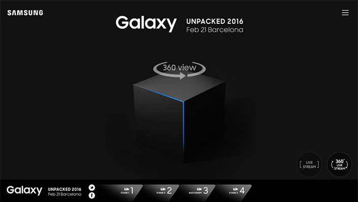 在第一个，三星将在360度下直播Galaxy S7发射事件