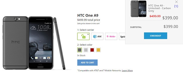 HTC USA削减了100美元的A9 Price 100美元，只需399美元即可获得它